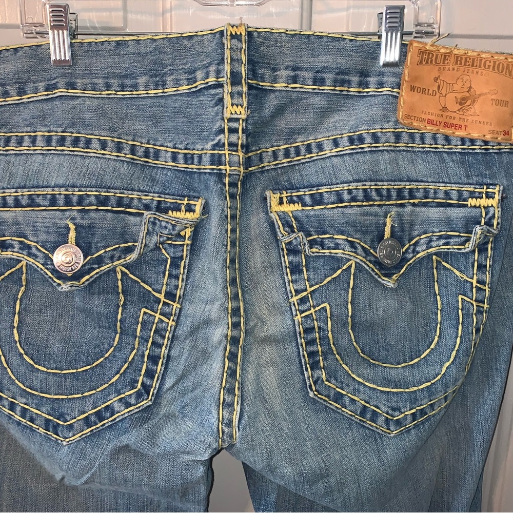 True Religion Blue Mens Jeans Size 38 Billy Super T